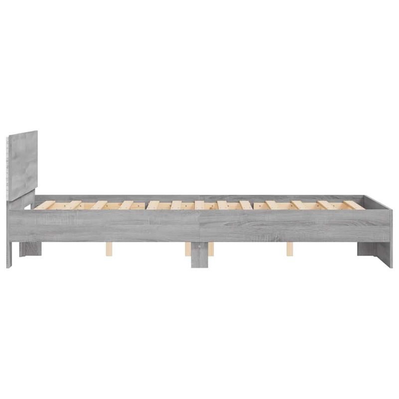 Casa si Gradina - Mobilier - Paturi si accesorii - Paturi - Cadru de pat cu tablie si LED, gri sonoma, 120x190 cm - Infinity.ro