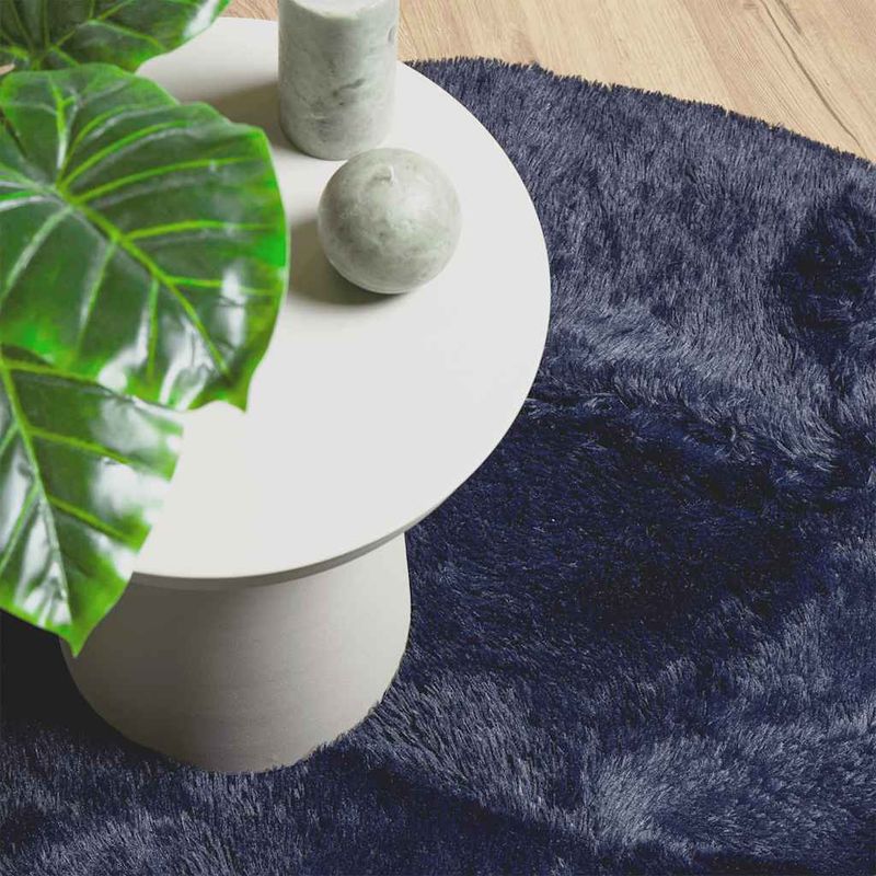 Casa si Gradina - Textile si covoare - Covoare - Covoare casa - Covor shaggy cu pom inalt, NAVARRA, bleumarin, 120x120 cm, formă rotund - Infinity.ro