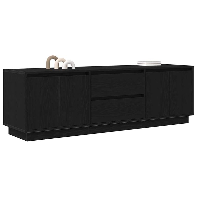 Casa si Gradina - Mobilier - Comode si corpuri - Comode - Dulap TV cu lumini LED Stejar negru 160,5x41x50 cm - Infinity.ro
