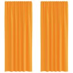 Casa si Gradina - Textile si covoare - Perdele si draperii - Perdele - Perdele Voile cu Bucle 2 buc Portocaliu 140x225 cm - Infinity.ro