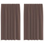 Casa si Gradina - Textile si covoare - Perdele si draperii - Perdele - Perdele Voile cu tabla 2 buc Maro, mărime 140x175 cm - Infinity.ro