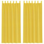 Casa si Gradina - Textile si covoare - Perdele si draperii - Perdele - Perdele Voile cu buzunare pentru bare 2 buc Galben - Infinity.ro