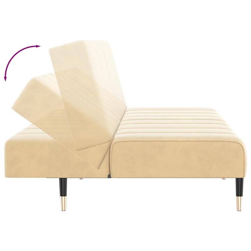 Casa si Gradina - Mobilier - Canapele si coltare - Canapele - Canapea extensibila cu 2 locuri, crem, catifea - Infinity.ro
