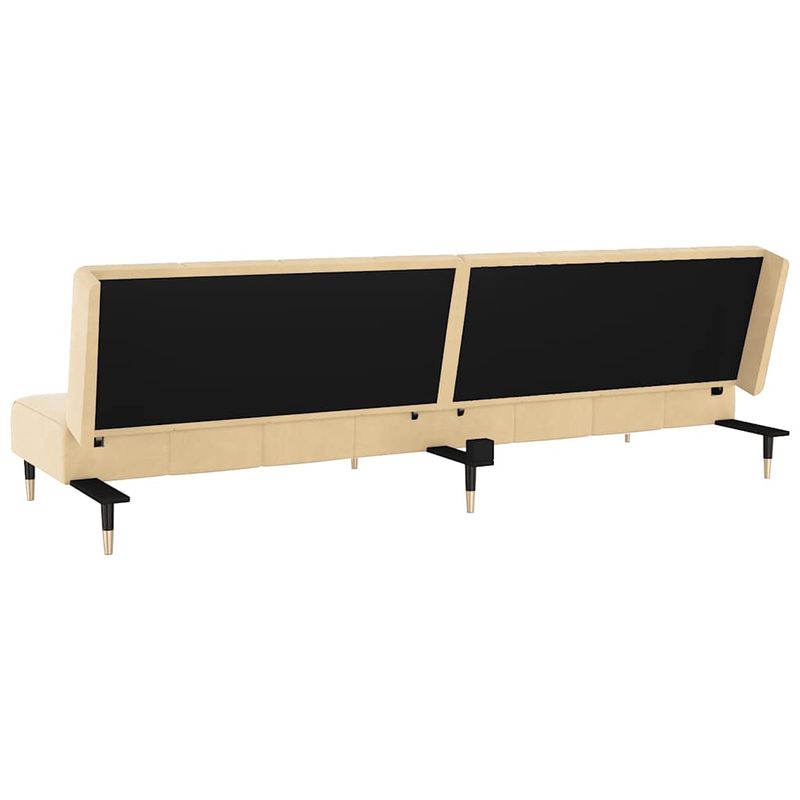 Casa si Gradina - Mobilier - Canapele si coltare - Canapele - Canapea extensibila cu 2 locuri, crem, catifea - Infinity.ro
