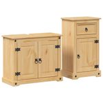 Casa si Gradina - Mobilier - Seturi de mobilier - Seturi baie - Set mobilier de baie „Corona”, 2 piese, lemn masiv de pin - Infinity.ro