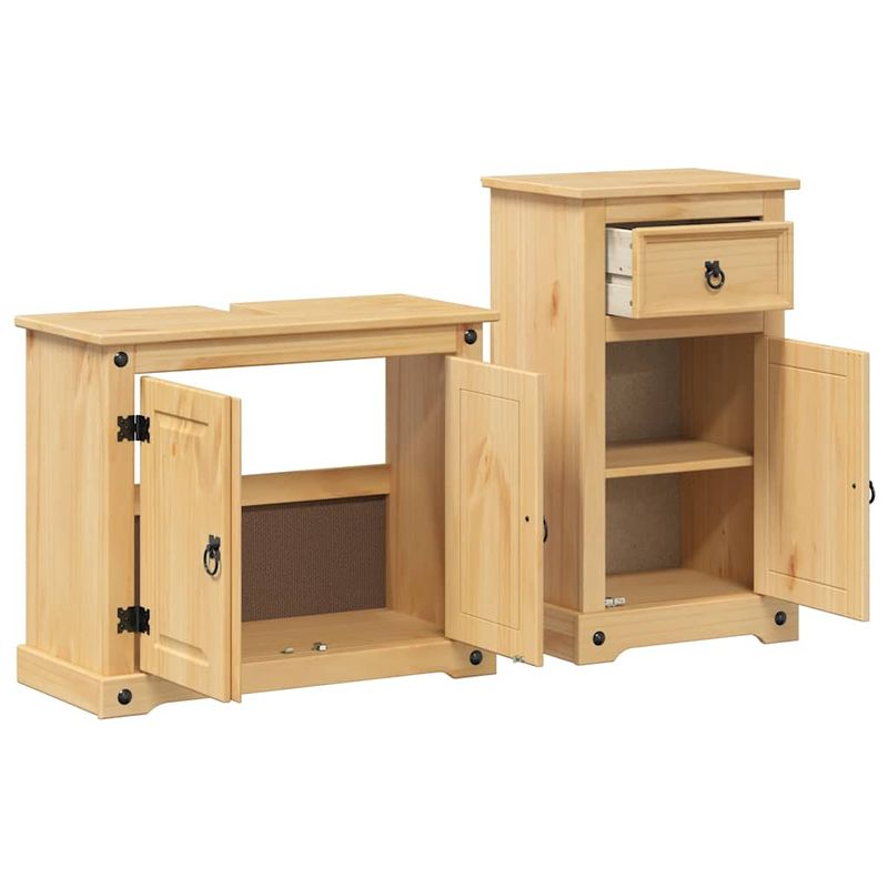 Casa si Gradina - Mobilier - Seturi de mobilier - Seturi baie - Set mobilier de baie „Corona”, 2 piese, lemn masiv de pin - Infinity.ro