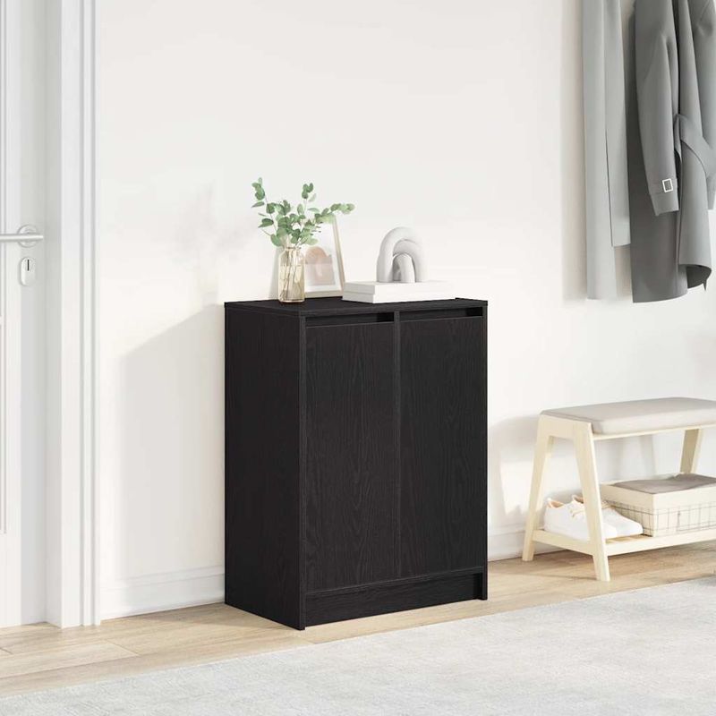 Casa si Gradina - Mobilier - Organizare si depozitare - Organizator incaltaminte - Dulap Pantofi Stejar Negru 57x34x76 cm Lemn prelucrat - Infinity.ro