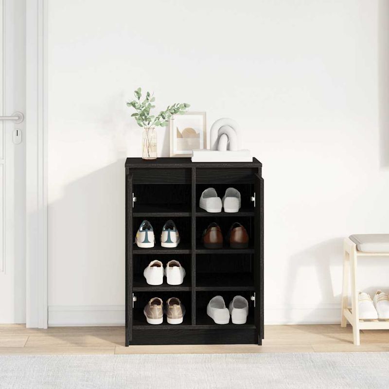 Casa si Gradina - Mobilier - Organizare si depozitare - Organizator incaltaminte - Dulap Pantofi Stejar Negru 57x34x76 cm Lemn prelucrat - Infinity.ro
