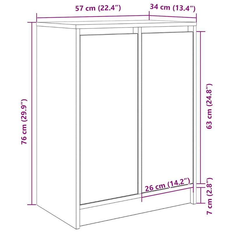 Casa si Gradina - Mobilier - Organizare si depozitare - Organizator incaltaminte - Dulap Pantofi Stejar Negru 57x34x76 cm Lemn prelucrat - Infinity.ro