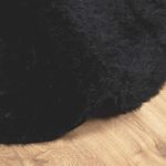Casa si Gradina - Textile si covoare - Covoare - Covoare casa - Covor shaggy cu pom inalt, NAVARRA, negru, 200x200cm, poliester, formă rotund - Infinity.ro