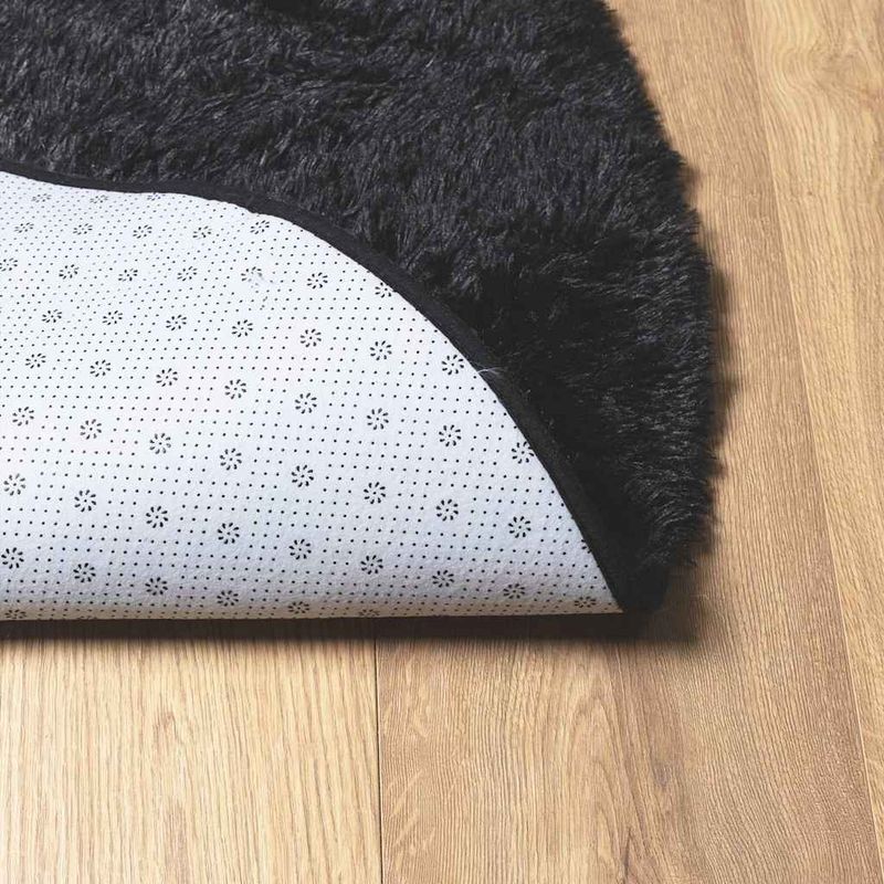 Casa si Gradina - Textile si covoare - Covoare - Covoare casa - Covor shaggy cu pom inalt, NAVARRA, negru, 200x200cm, poliester, formă rotund - Infinity.ro