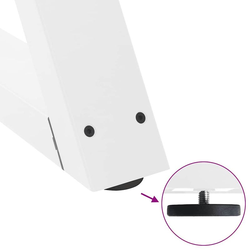 Casa si Gradina - Mobilier - Feronerie si accesorii mobila - Picioare masuta de cafea 2 buc Alb 50x(30-31,3) cm Otel - Infinity.ro