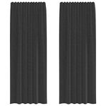 Casa si Gradina - Textile si covoare - Perdele si draperii - Perdele - Perdele din voile cu tabla 2 buc Negru, mărime 140x260 cm - Infinity.ro