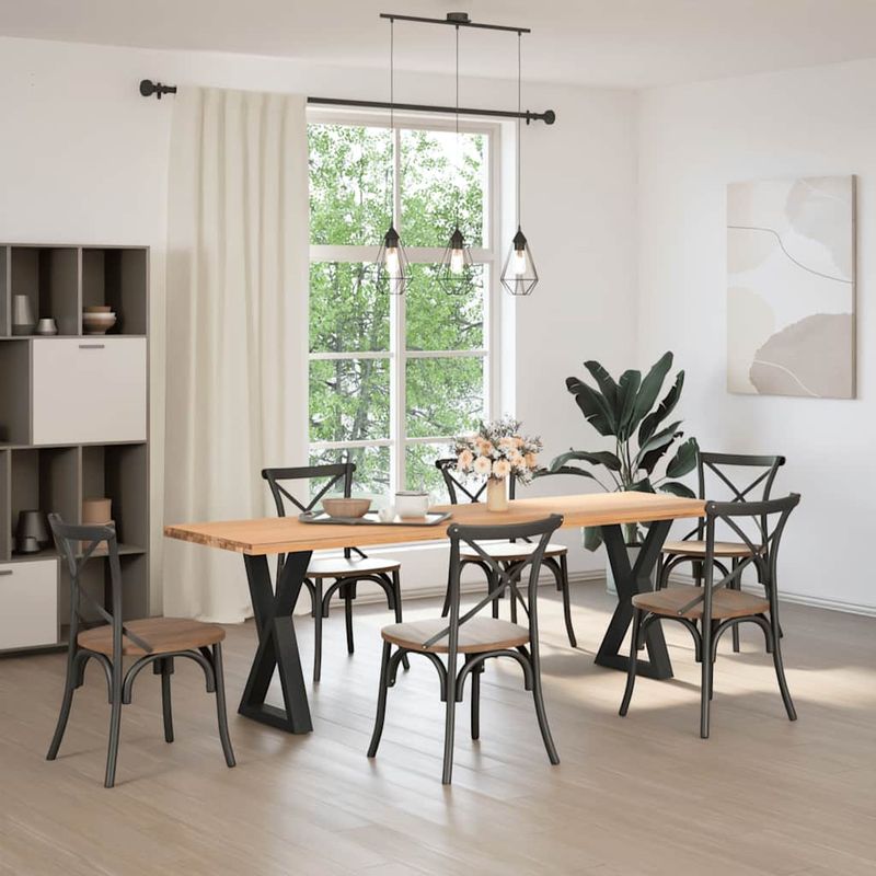 Casa si Gradina - Mobilier - Feronerie si accesorii mobila - Picioare pentru masa 2 buc Negru 50x(72-73,3) cm Otel - Infinity.ro