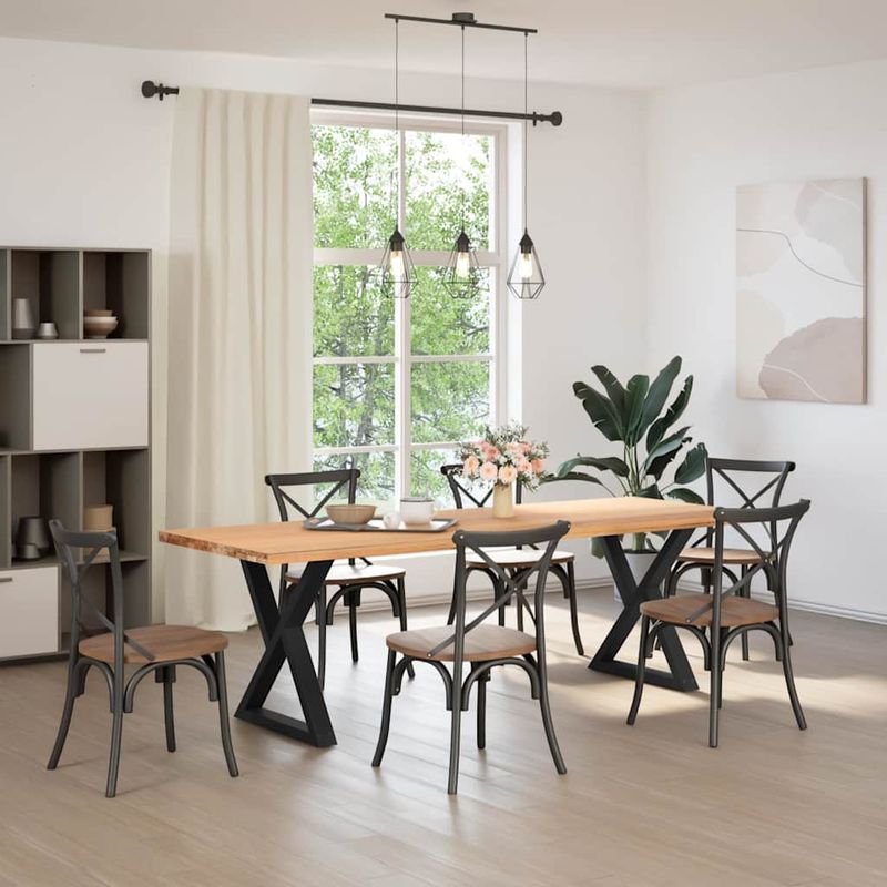 Casa si Gradina - Mobilier - Feronerie si accesorii mobila - Picioare pentru masa 2 buc Negru 80x(72-73,3) cm Otel - Infinity.ro