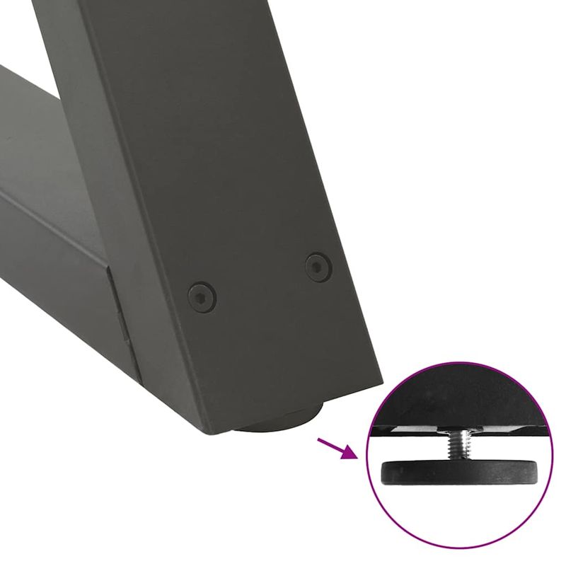 Casa si Gradina - Mobilier - Feronerie si accesorii mobila - Picioare masuta de cafea 2 buc Antracit 70x(42-43,3) cm Otel - Infinity.ro