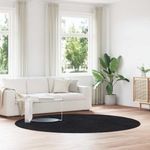 Casa si Gradina - Textile si covoare - Covoare - Covoare casa - Covor shaggy cu pom inalt, NAVARRA, negru, 240x240cm, poliester, formă rotund - Infinity.ro