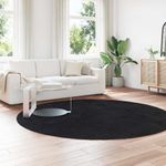 Casa si Gradina - Textile si covoare - Covoare - Covoare casa - Covor shaggy cu pom inalt, NAVARRA, negru, 240x240cm, poliester, formă rotund - Infinity.ro