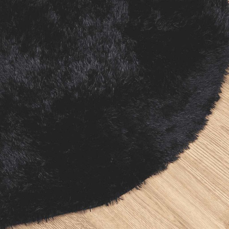 Casa si Gradina - Textile si covoare - Covoare - Covoare casa - Covor shaggy cu pom inalt, NAVARRA, negru, 240x240cm, poliester, formă rotund - Infinity.ro