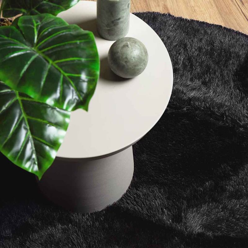 Casa si Gradina - Textile si covoare - Covoare - Covoare casa - Covor shaggy cu pom inalt, NAVARRA, negru, 240x240cm, poliester, formă rotund - Infinity.ro