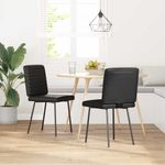 Casa si Gradina - Mobilier - Scaune si fotolii - Scaune - Scaune de bucatarie, 2 buc., negru, piele ecologica - Infinity.ro