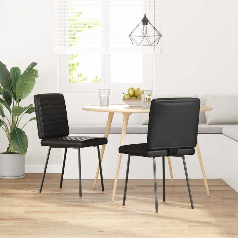 Casa si Gradina - Mobilier - Scaune si fotolii - Scaune - Scaune de bucatarie, 2 buc., negru, piele ecologica - Infinity.ro