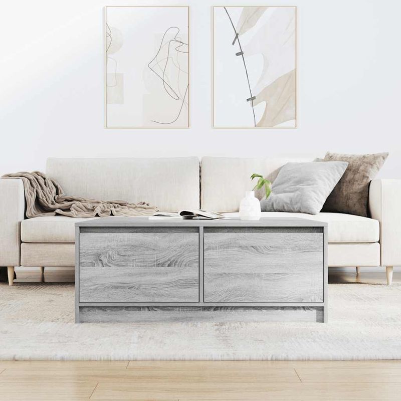 Casa si Gradina - Mobilier - Mese si birouri - Masute de cafea - Masuta de cafea cu sertare Gri Sonoma 100x100x40 cm - Infinity.ro