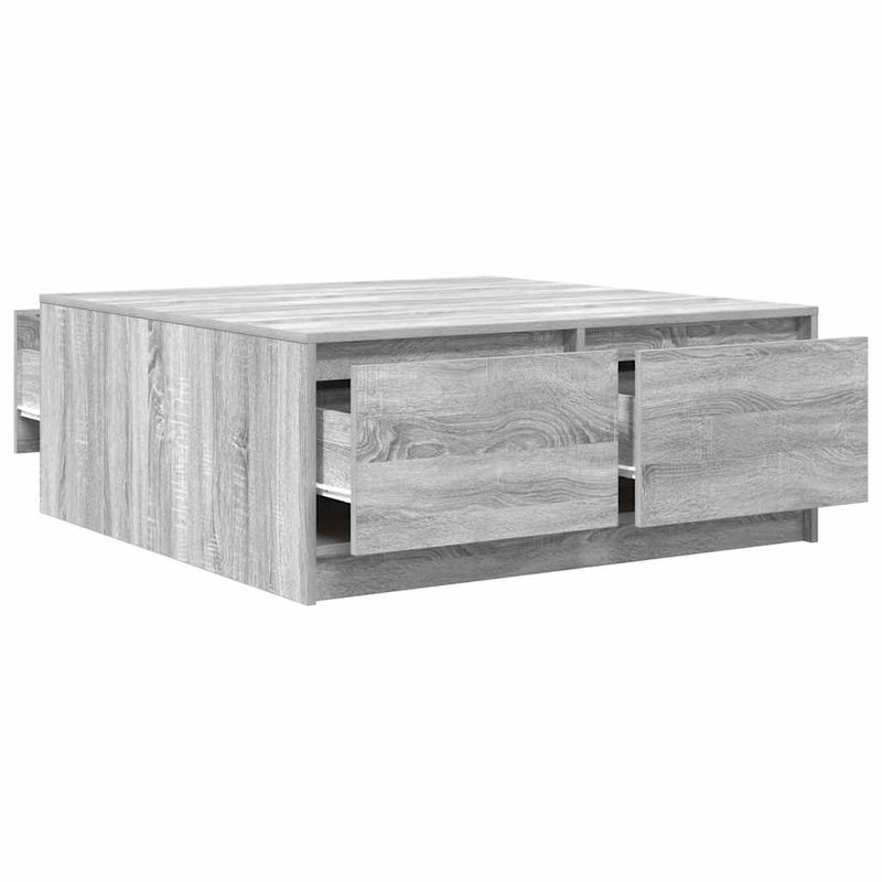 Casa si Gradina - Mobilier - Mese si birouri - Masute de cafea - Masuta de cafea cu sertare Gri Sonoma 100x100x40 cm - Infinity.ro