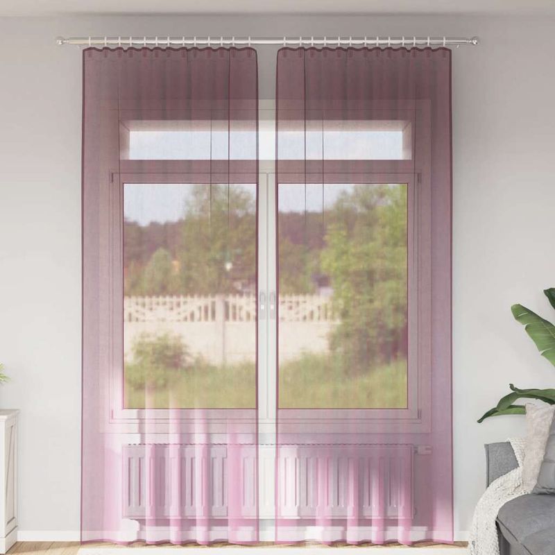 Casa si Gradina - Textile si covoare - Perdele si draperii - Perdele - Perdele Voile cu Bucle 2 buc Violet 140x260 cm - Infinity.ro