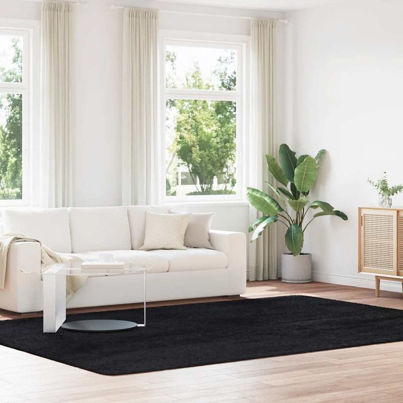 Casa si Gradina - Textile si covoare - Covoare - Covoare casa - Covor shaggy cu pom inalt, NAVARRA, negru, 240x340cm, poliester - Infinity.ro