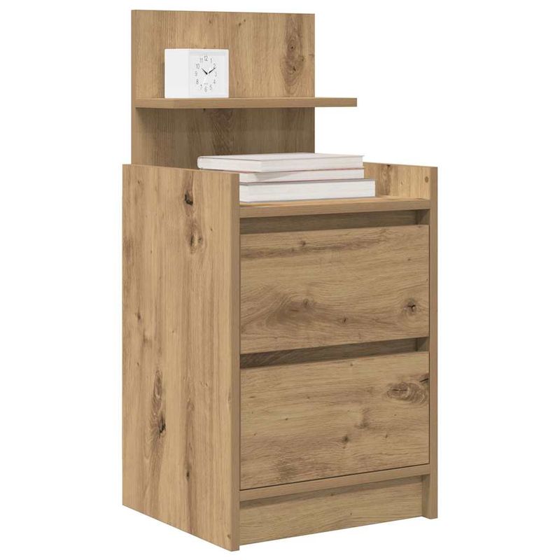 Casa si Gradina - Mobilier - Comode si corpuri - Noptiere - Noptiere cu 2 sertare 2 buc Stejar Artisan 38x34x80 cm - Infinity.ro