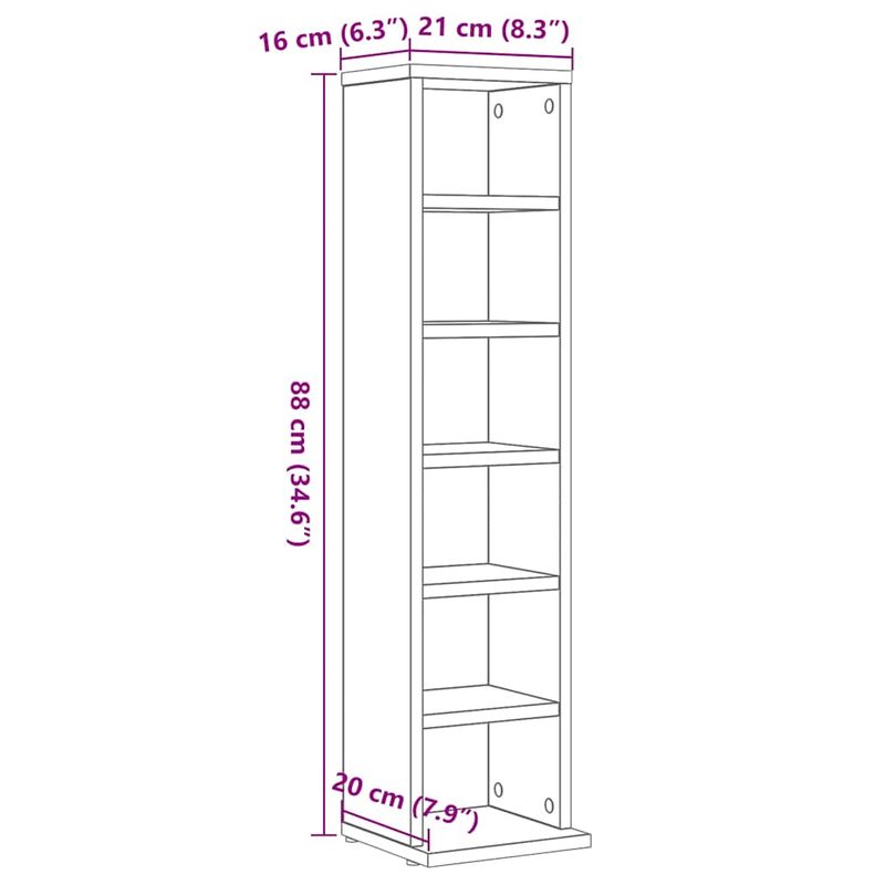 Casa si Gradina - Mobilier - Dulapuri si sifoniere - Dulapuri - Dulap CD-uri Stejar negru 21x20x88 cm Lemn prelucrat - Infinity.ro
