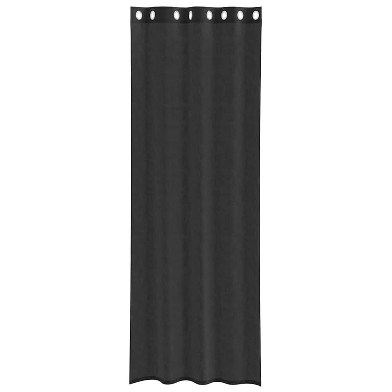 Casa si Gradina - Textile si covoare - Perdele si draperii - Perdele - Perdele Voile cu Oeli 2 buc Negru 140x260 cm - Infinity.ro