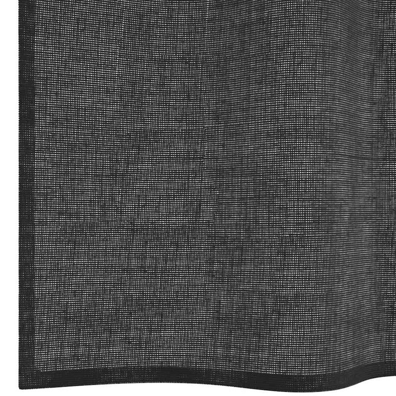 Casa si Gradina - Textile si covoare - Perdele si draperii - Perdele - Perdele Voile cu Oeli 2 buc Negru 140x225 cm - Infinity.ro
