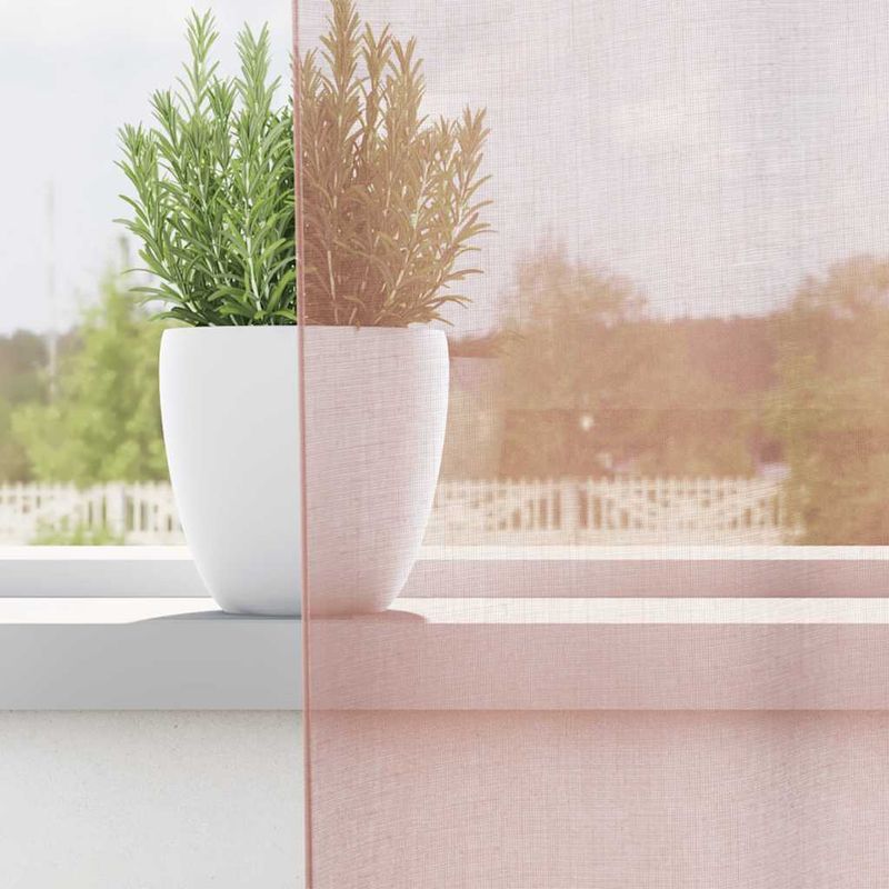Casa si Gradina - Textile si covoare - Perdele si draperii - Perdele - Perdele Voile cu buzunare pentru bare 2 buc Roz, mărime 140x225 cm - Infinity.ro