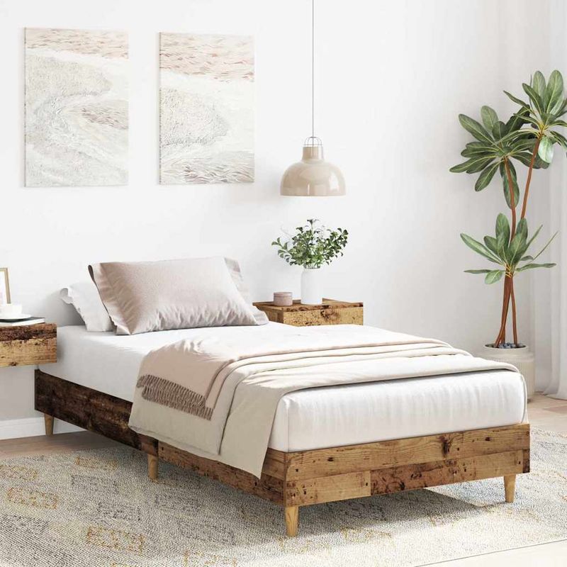 Casa si Gradina - Mobilier - Paturi si accesorii - Paturi - Cadru de pat fara saltea Lemn vechi 90x200 cm Lemn prelucrat - Infinity.ro