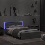 Casa si Gradina - Mobilier - Paturi si accesorii - Paturi - Cadru de pat cu tablie si LED, gri sonoma, 140x200 cm - Infinity.ro
