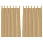 Casa si Gradina - Textile si covoare - Perdele si draperii - Perdele - Perdele Voile cu buzunare pentru bare 2 buc nisip, mărime 140x175 cm - Infinity.ro