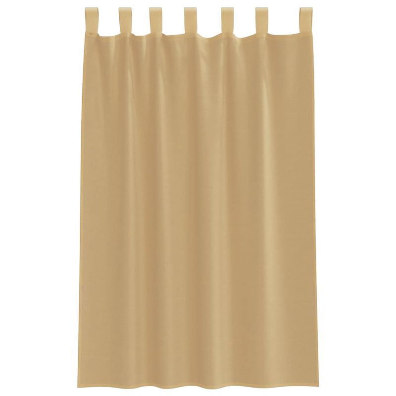 Casa si Gradina - Textile si covoare - Perdele si draperii - Perdele - Perdele Voile cu buzunare pentru bare 2 buc nisip, mărime 140x175 cm - Infinity.ro