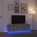 Casa si Gradina - Mobilier - Comode si corpuri - Comode - Dulap TV cu lumini LED Gri Sonoma 160,5x41x50 cm - Infinity.ro