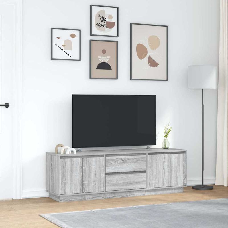 Casa si Gradina - Mobilier - Comode si corpuri - Comode - Dulap TV cu lumini LED Gri Sonoma 160,5x41x50 cm - Infinity.ro