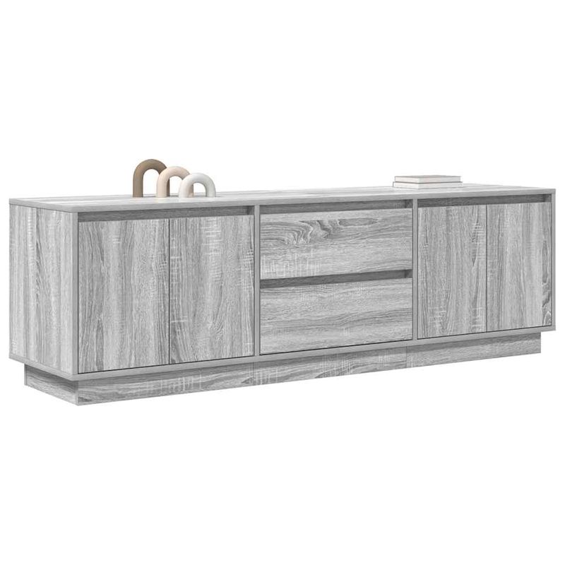 Casa si Gradina - Mobilier - Comode si corpuri - Comode - Dulap TV cu lumini LED Gri Sonoma 160,5x41x50 cm - Infinity.ro