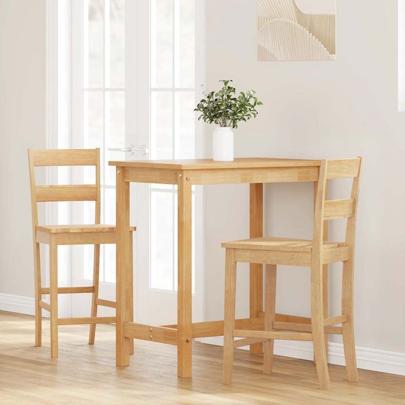 Casa si Gradina - Mobilier - Scaune si fotolii - Scaune - Scaune de bar 2 buc din lemn masiv din cauciuc natural - Infinity.ro