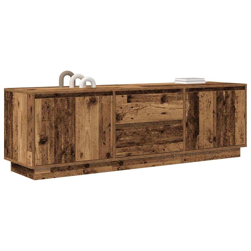 Casa si Gradina - Mobilier - Comode si corpuri - Comode - Dulap TV cu lumini LED Lemn vechi 160,5x41x50 cm - Infinity.ro