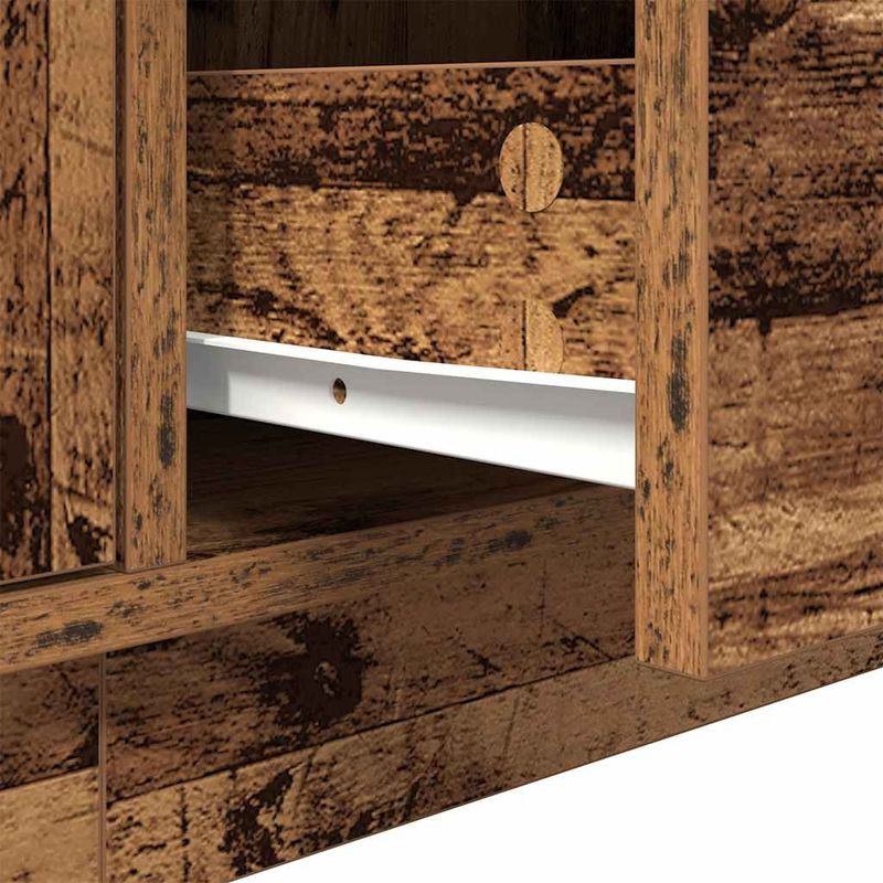 Casa si Gradina - Mobilier - Comode si corpuri - Comode - Dulap TV cu lumini LED Lemn vechi 160,5x41x50 cm - Infinity.ro