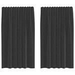 Casa si Gradina - Textile si covoare - Perdele si draperii - Perdele - Perdele din voile cu tabla 2 buc Negru, mărime 140x175 cm - Infinity.ro