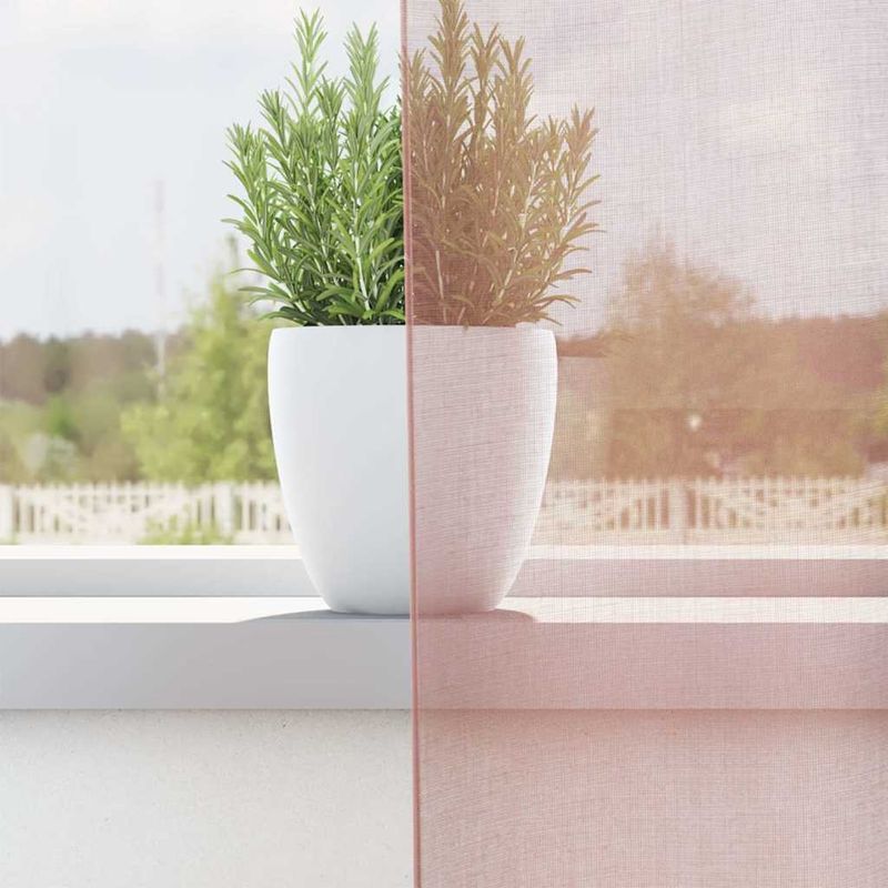Casa si Gradina - Textile si covoare - Perdele si draperii - Perdele - Perdele Voile cu Oelii 2 buc Roz 140x175 cm - Infinity.ro