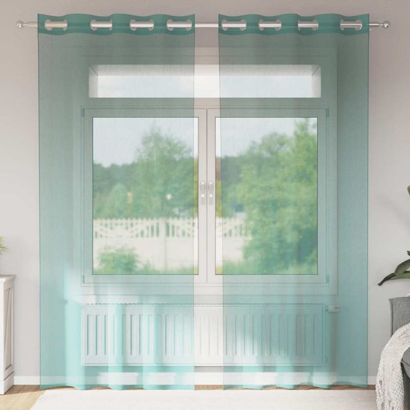Casa si Gradina - Textile si covoare - Perdele si draperii - Perdele - Perdele Voile cu Oeje 2 buc Turcoaz, mărime 140x225 cm - Infinity.ro
