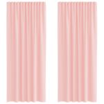 Casa si Gradina - Textile si covoare - Perdele si draperii - Perdele - Perdele Voile cu Bucle 2 buc Roz 140x225 cm - Infinity.ro