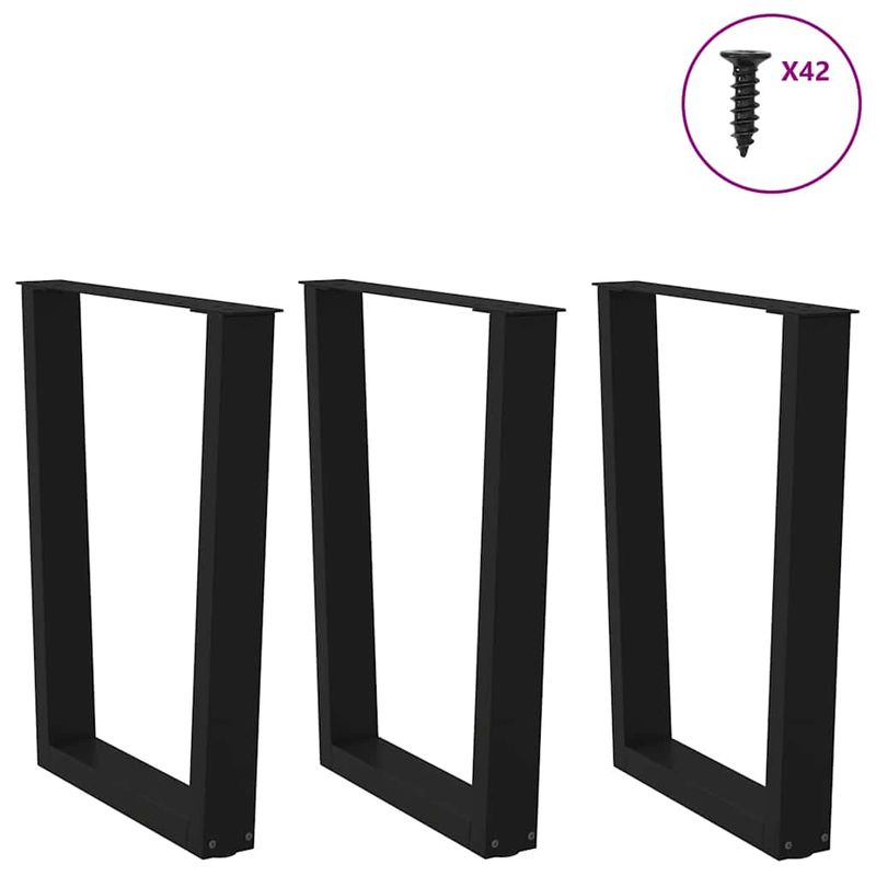 Casa si Gradina - Mobilier - Feronerie si accesorii mobila - Picioare pentru masa in forma de V 3 buc Negru Otel - Infinity.ro